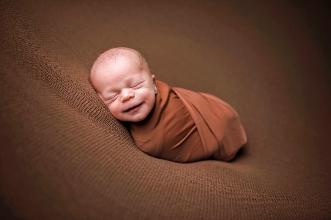 Baby Boy newborn photography in brown